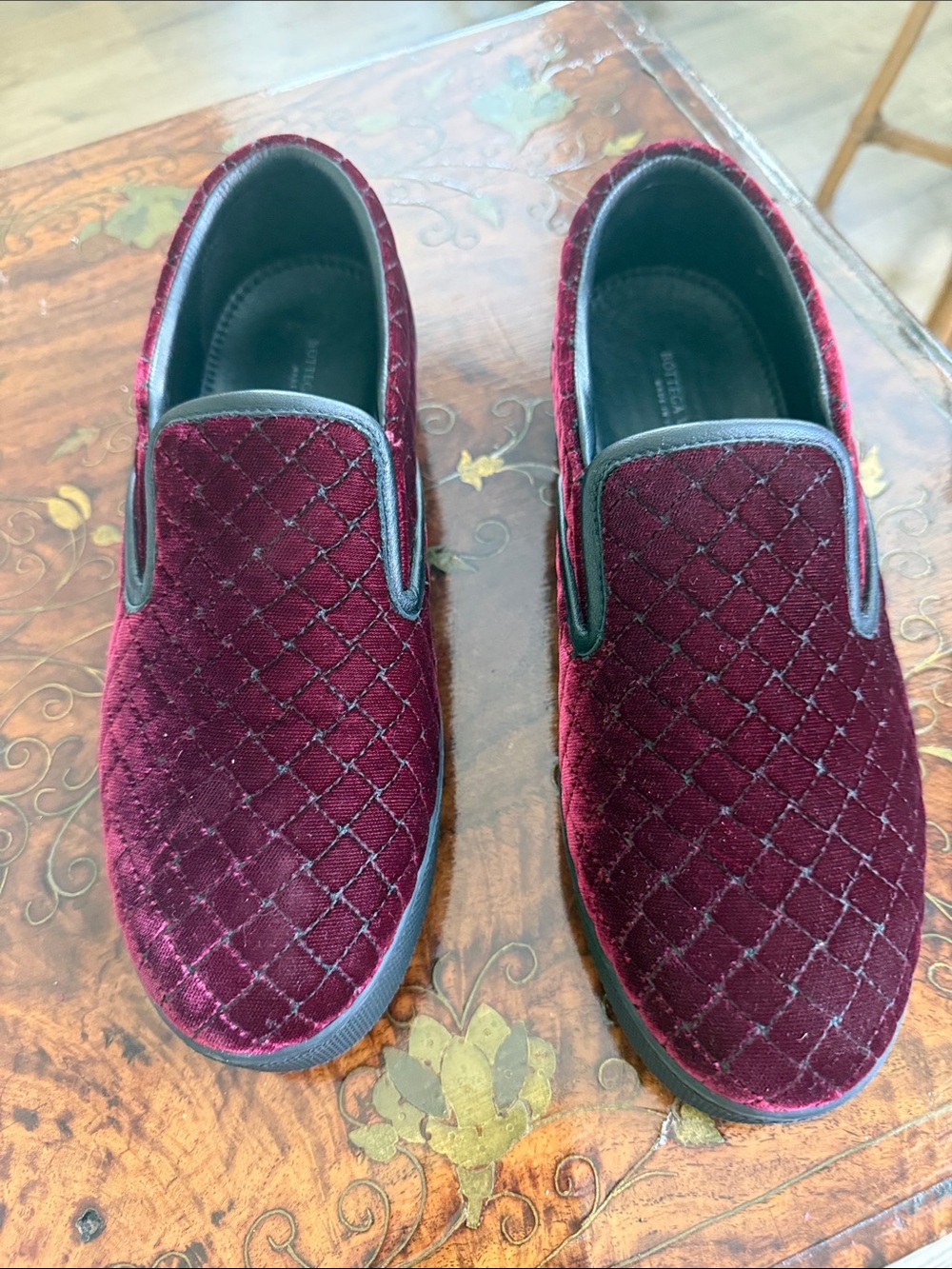 Bottega Veneta "Dodger" Quilted Velvet Slip-On Sneakers